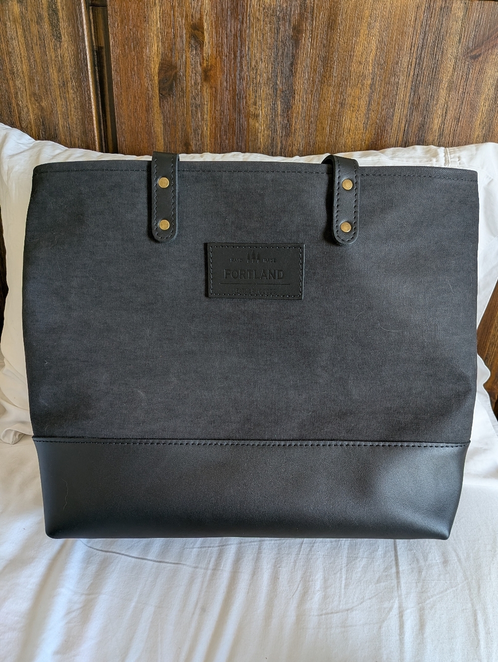 Portland Leather Big Big Canvas Tote Noir